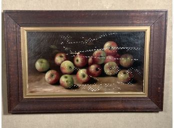 19th C. Oil On Canvas, Still Life Of Apples, AS-IS (CTF10)