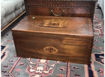 Vintage Inlaid Mahogany Wood Box **UPDATED** (CTF20)