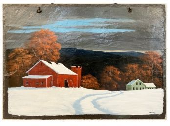Signed Munroe Winter Painting On Slate (CTF10) **UPDATED**