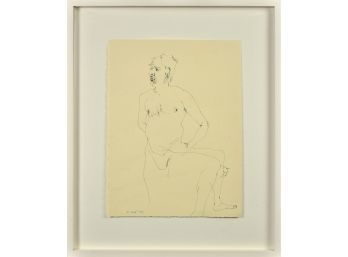 Anna Schuliet, Portrait Of Man, Ink Sketch (CTF10)