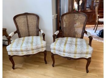 Pr French Louis XV Style Open Arm Chairs (CTF20)