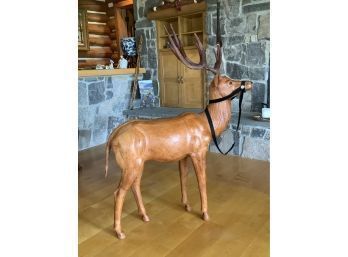 Leather Wrapped Life Size Standing Reindeer (CTF20)