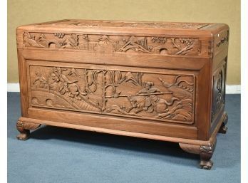 Finely Carved And Dovetailed Asian Rosewood Trunk (CTF40)