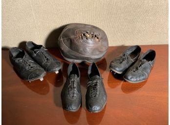 Vintage Leather Ball And Cleats (CTF10)