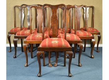 Ten Assembled Queen Anne Style English Dining Chairs (CTF50)