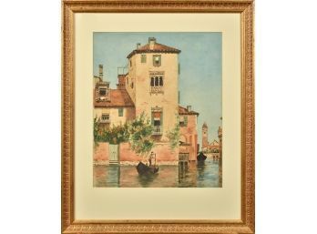 Evelyn Chandler, 1917 Canal Scene, Watercolor (CTF10)