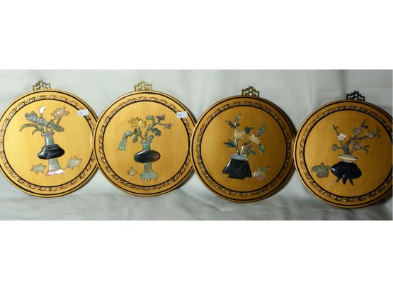 Four Round Asian Plaques