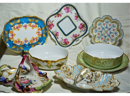Limoge And Victorian Hand Painted Porcelains