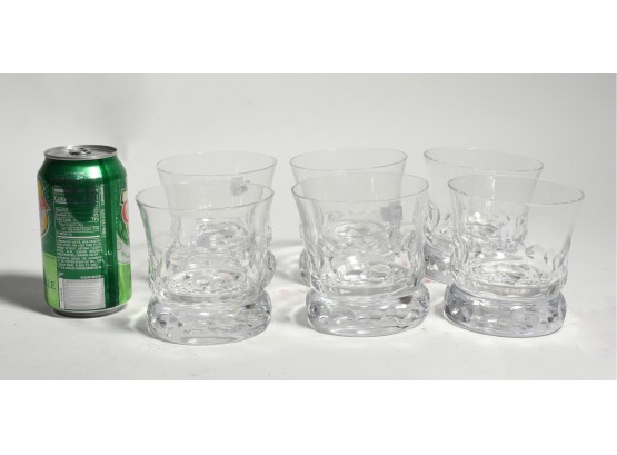 Six Clear Glass Rocks Glasses