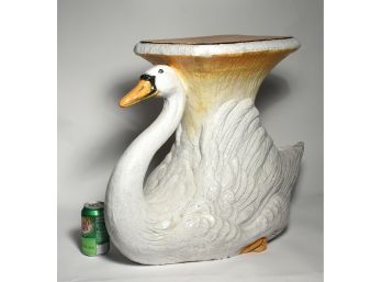 1960’s Italian Ceramic Swan Garden Seat