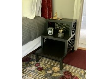 Black Wood Stepped Side Table