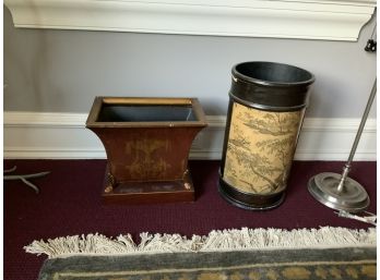 2 Decorative  Waste Baskets