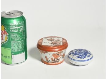 Two Asian Porcelain Covered Boxes