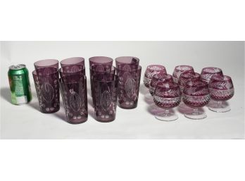 Amethyst Cut-to-clear Glasses