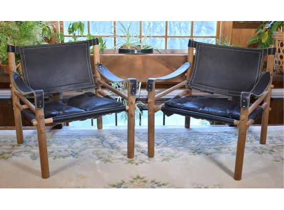 Mid Century Leather Sling Chairs (CTF20)