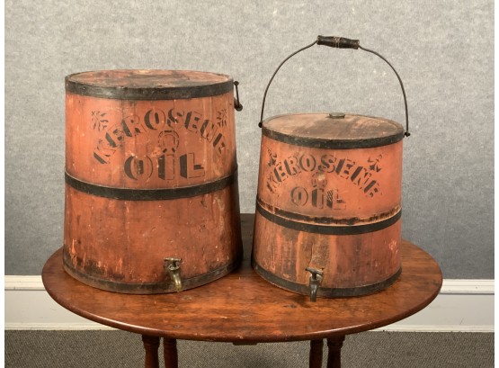 Two Antique Kerosene Buckets (CTF10)
