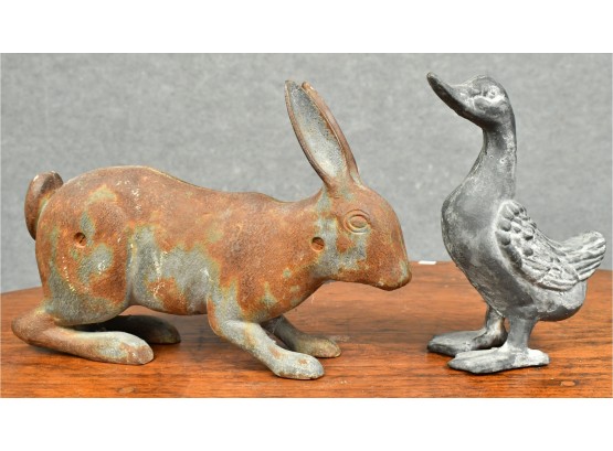 Vintage Cast Iron Rabbit & Duck (CTF20)