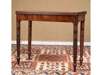 19th C. Carved American Mahogany Card Table (CTF30)