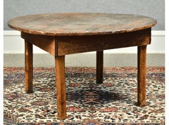 Primitive Antique Round Coffee Table (CTF10)
