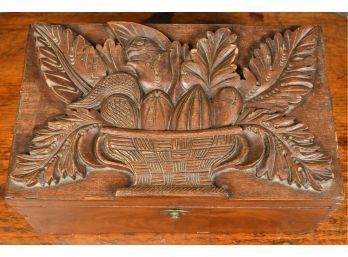 19th C. Carved Mahogany Dresser Box (CTF10)