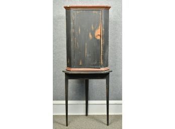 Contemporary Hanging Corner Cupboard With Custom Made Corner Stand (CTF20)