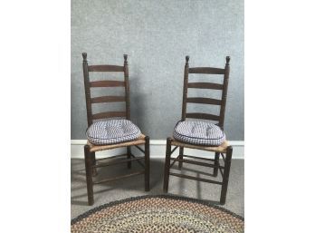 Pr. Country Ladder-back Side Chairs  (CTF20)