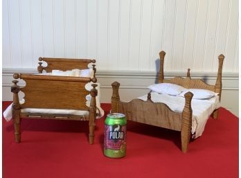 Two Antique Fully Dressed Doll Beds (CTF10)