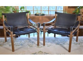 Mid Century Leather Sling Chairs (CTF20)