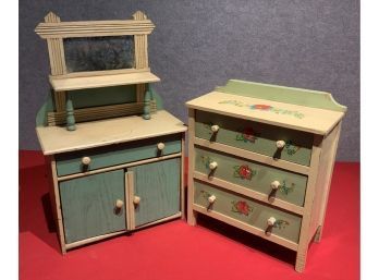 Childs Doll Kitchen Hutch And Dresser (CTF10)