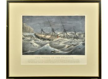 Currier & Ives Colored Lithograph, The Wreck Of The Atlantic, 1873 (CTF10)