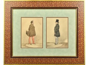Ca. 1870's  Watercolor, Two Gentlemen Of Philadelphia  (CTF10)