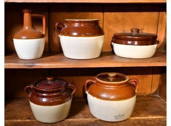 Vintage Stoneware Beanpots, 4pcs (CTF20)