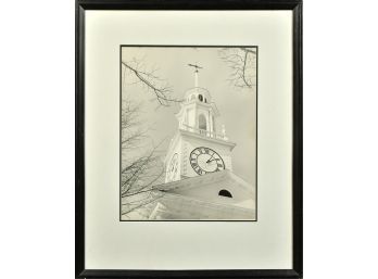 Black And White Photograph Of Kennebunkport ME Church Steeple (CTF10)