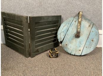 Blue Painted Pulley & Green Shutter (cTF20)