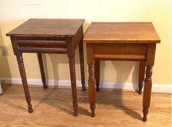 Two 19th C. Cherry One Drawer Nightstands (CTF20)