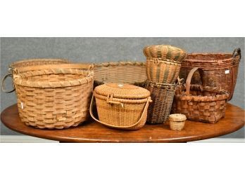 Collection Of Eight Vintage Baskets (CTF10)
