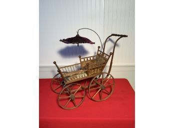 19th C. Childs Pram Or Dolls Carriage (CTF10)