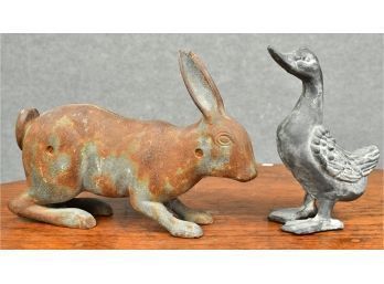 Vintage Cast Iron Rabbit & Duck (CTF20)