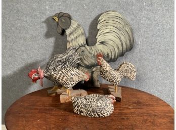 Painted Wood Chickens 5 Pcs (CTF10)