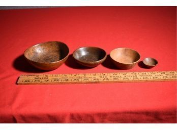 Four Early Turned Miniature Wood Bowls (CTF10)