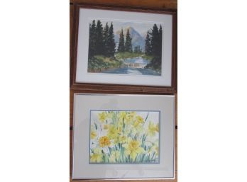 Two Framed Signed Watercolors (CTF10)