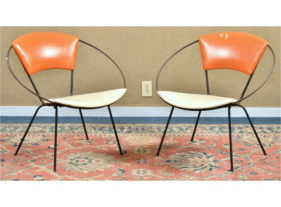Mid-Century Reilly-Wolff Black Iron Hoop Chairs (CTF20)