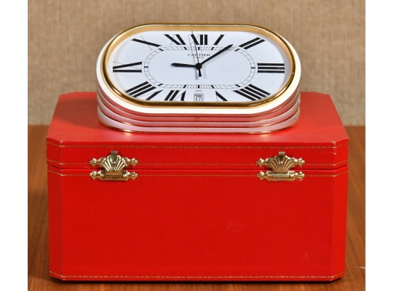 Cartier Desk Clock With Papers And Box (CTF10)