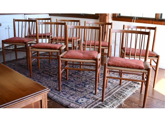 Set Of Eight Mid-century Danish Teak Dining Chairs (CTF40)