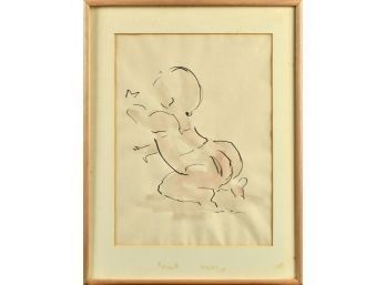 Judith Brown Ink On Paper, Crawling Infant (CTF10)