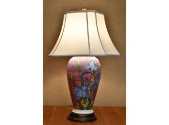 Artist Signed Lakshmi Ceramic Table Lamp (CTF20)