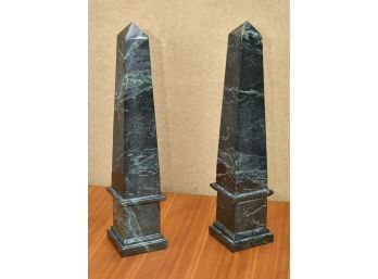 Pair Of Green Marble Obelisks (CTF30)