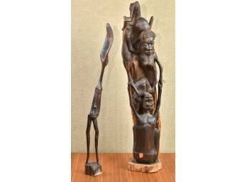 Two African Ebony Vertical Sculptures (CTF10)