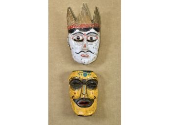 Two Nepalese Carved And Painted Masks (CTF10)