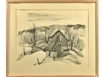 Signed Ink On Paper, Rural Farmhouse, 1963 (CTF10)